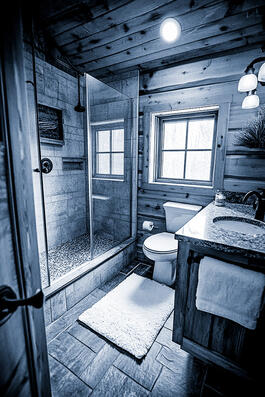 Baño cabaña abandonada